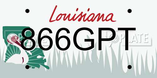 866GPT Louisiana License Plate