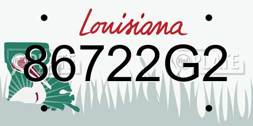 86722G2 Louisiana License Plate