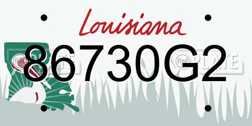 86730G2 Louisiana License Plate