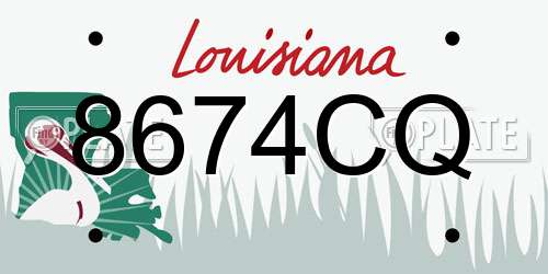 8674CQ Louisiana License Plate