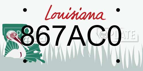 867AC0 Louisiana License Plate