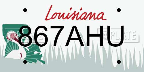 867AHU Louisiana License Plate