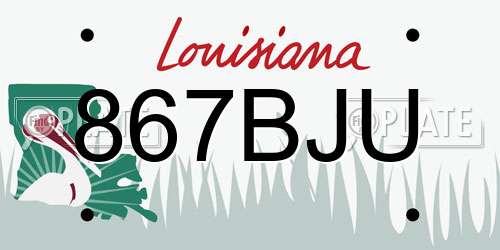 867BJU Louisiana License Plate