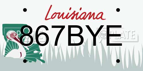 867BYE Louisiana License Plate