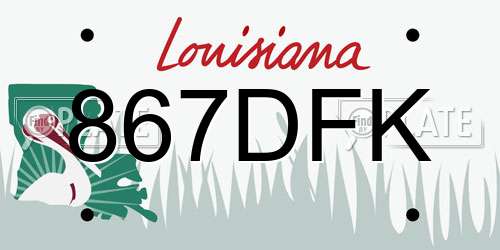 867DFK Louisiana License Plate