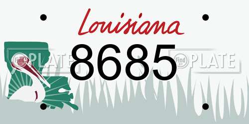 8685 Louisiana License Plate