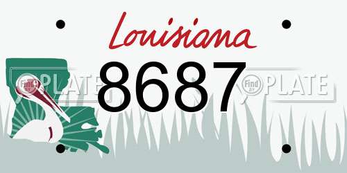 8687 Louisiana License Plate