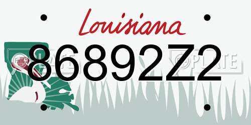 86892Z2 Louisiana License Plate