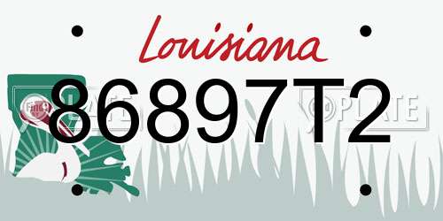 86897T2 Louisiana License Plate