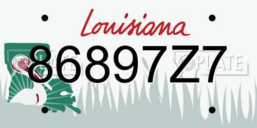 86897Z7 Louisiana License Plate