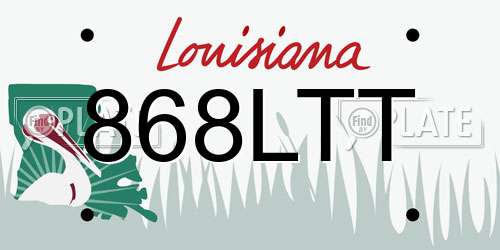868LTT Louisiana License Plate