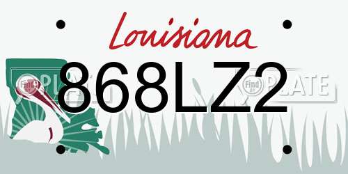 868LZ2 Louisiana License Plate