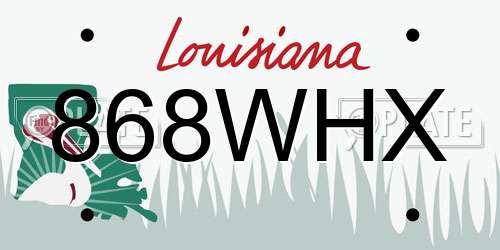 868WHX Louisiana License Plate