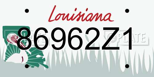 86962Z1 Louisiana License Plate