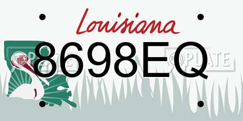8698EQ Louisiana License Plate