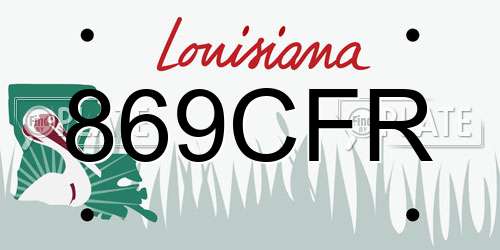 869CFR Louisiana License Plate