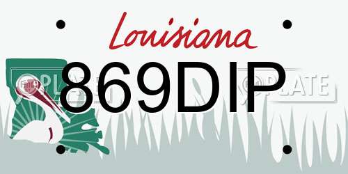 869DIP Louisiana License Plate