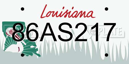 86AS217 Louisiana License Plate