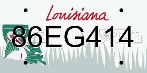 86EG414 Louisiana License Plate