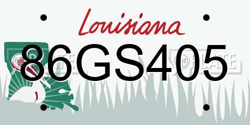 86GS405 Louisiana License Plate