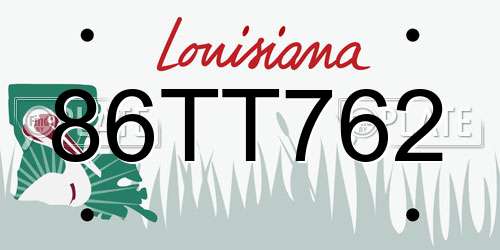 86TT762 Louisiana License Plate