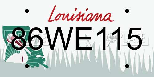 86WE115 Louisiana License Plate