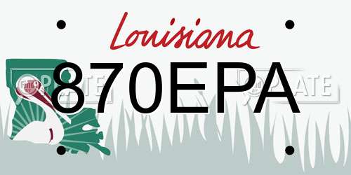 870EPA Louisiana License Plate