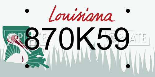 870K59 Louisiana License Plate