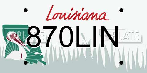 870LIN Louisiana License Plate