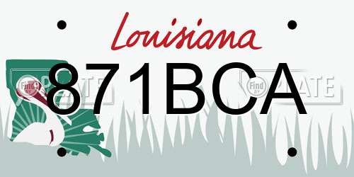 871BCA Louisiana License Plate