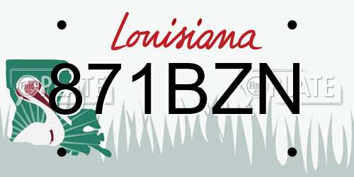 871BZN Louisiana License Plate