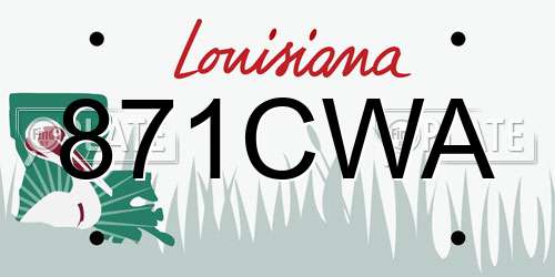 871CWA Louisiana License Plate