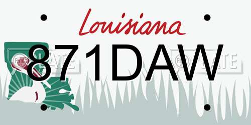 871DAW Louisiana License Plate
