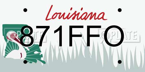 871FFO Louisiana License Plate