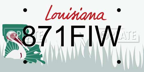871FIW Louisiana License Plate