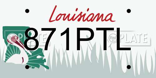 871PTL Louisiana License Plate