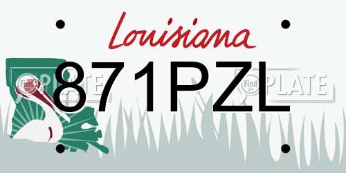 871PZL Louisiana License Plate