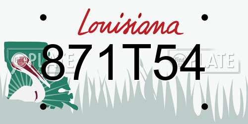 871T54 Louisiana License Plate