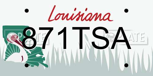 871TSA Louisiana License Plate