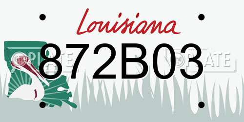 872B03 Louisiana License Plate