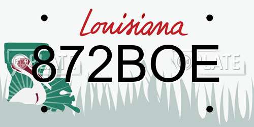 872BOE Louisiana License Plate