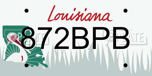 872BPB Louisiana License Plate