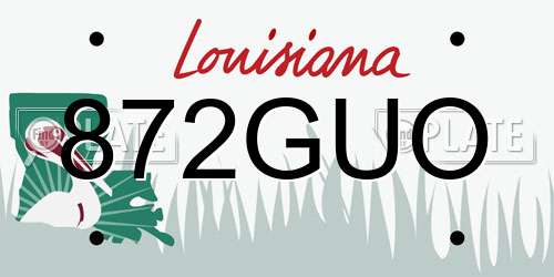 872GUO Louisiana License Plate