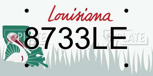 8733LE Louisiana License Plate