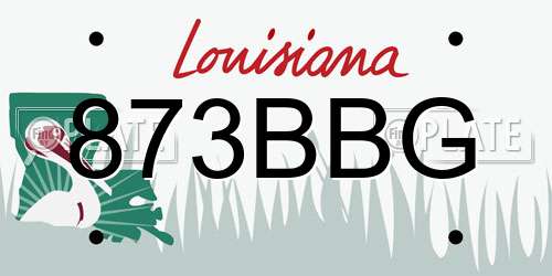 873BBG Louisiana License Plate