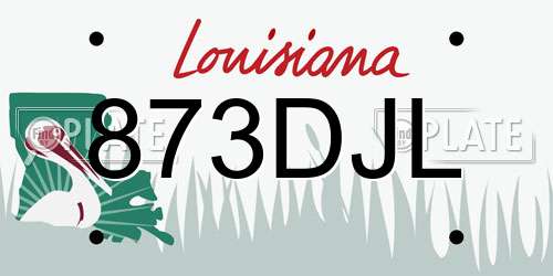 873DJL Louisiana License Plate