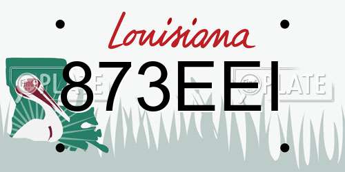 873EEI Louisiana License Plate