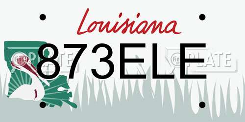 873ELE Louisiana License Plate