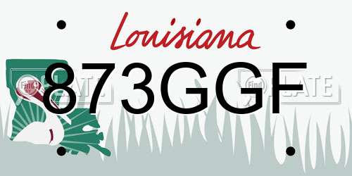 873GGF Louisiana License Plate