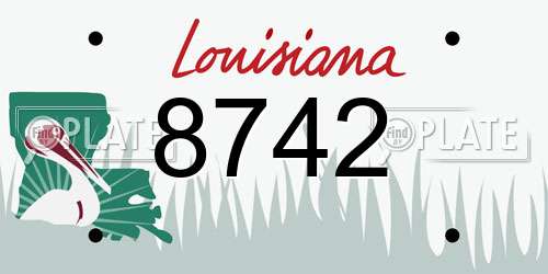 8742 Louisiana License Plate